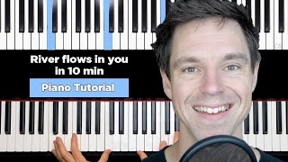 How to play RIVER FLOWS IN YOU on piano 10 min for Beginner [upl. by Eenaffit]