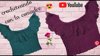 TUTORIAL COMO HACER BLUSA CAMPESINA A CROCHET COMPLETO [upl. by Shaikh]