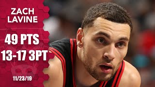 Zach LaVine scores 49 points hits 13 3s vs Hornets  201920 NBA Highlights [upl. by Portwin]