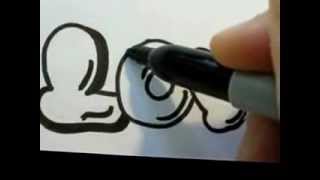 Graffiti Letters How To Draw Graffiti Letters  Bubble Letters [upl. by Lemak]