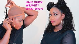 30 MINUTES HALF UP HALF DOWN  QUICK WEAVE ON A CAP  BEAUTY FOREVER HAIR [upl. by Nagirrek]