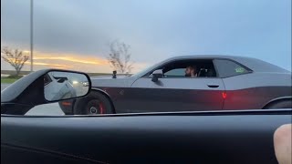 950 WHP C7 Corvette Z06 Magnuson 2650 vs 1000 WHP Hellcat Challenger [upl. by Honey]