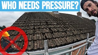 How I clean a really mossy roof Gently [upl. by Carr]