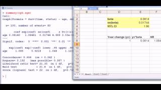 Biostatistics R Cox proportional hazard model Hosmer and Lemeshow Chapter 4 Section 43 [upl. by Magdalena]