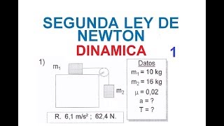 PROBLEMA 1 FISICA DINAMICA Hallar la aceleración y la tensión del sistema Dos masas ligadas [upl. by Skillern]