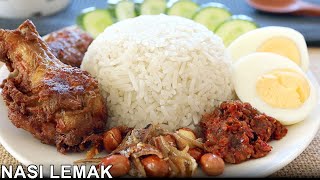 Nasi Lemak  The Complete Recipe  Malaysia National Dish [upl. by Benn]