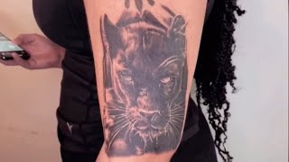 REALISTIC BLACK PANTHER TATTOO Time Lapse Davidlamarink [upl. by Ebonee]