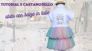 Tutorial e cartamodello abito bambina con balze [upl. by Adamo]