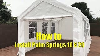 Palm Springs 10 X 20 White Party Tent Gazebo Canopy with Sidewalls [upl. by Nennek]