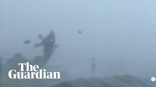 Hurricane Michael tears apart roof as it makes landfall in Florida [upl. by Mairb]