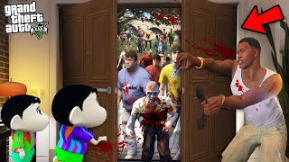 Franklin amp Shinchan Stop Zombies From Entering Their House in GTA 5 [upl. by Attenra]