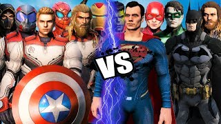 THE AVENGERS ENDGAME SUITS vs JUSTICE LEAGUE  EPIC BATTLE [upl. by Namharludba]