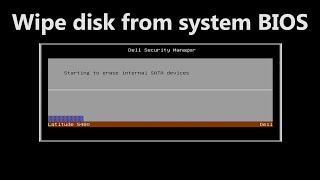 Wipe Disk from the system BIOS settings [upl. by Lime]