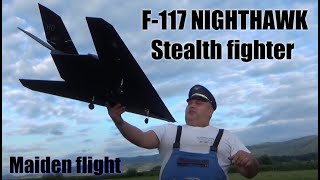 F117 Stealth Fighter Nighthawk Sky Flight Hobby 6CH 70mm EDF Jet 4S Maiden flight [upl. by Euqinot748]