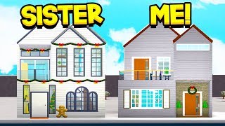 SISTER Vs BROTHER BLOXBURG HOUSE BUILD OFF 3 CHALLENGES Roblox [upl. by Etnauj961]