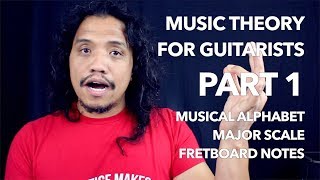 PART 1 Music Theory for Guitarists  Musical Alphabet  Major Scale  Fretboard Notes [upl. by Casi]