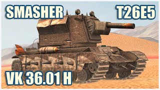 Smasher T26E5 amp VK 3601 H • WoT Blitz Gameplay [upl. by Nodmac]