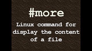 more  Linux command for display the content of fileHow to use more command in Linux [upl. by Arted]