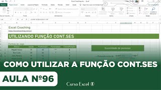 Como Utilizar a Função CONTSES  Curso Excel [upl. by Modern877]