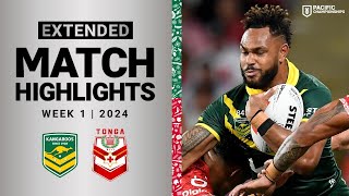 Pacific Championships 2024  Kangaroos v Tonga XIII  Extended Highlights [upl. by Ormond]