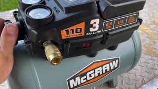 McGraw air compressor 3 gallon [upl. by Akisej]