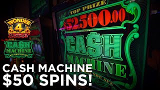 HIGH LIMIT Cash Machine Slot  50 SPINS ONE club Slot Crew at Tulalip Resort Casino [upl. by Cusick]