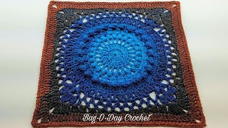 How To Crochet 13quot Galaxy Granny Square Crochet Bag O Day Crochet Tutorial 415 [upl. by Parrnell]