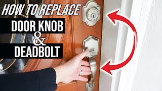 How To Replace And Install Deadbolt And Door Knob Handle Assembly KWIKSET Handleset  EASY DIY [upl. by Mmada]