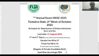 Information HSSC 2nd Annual Exam 2023 [upl. by Nnyroc706]