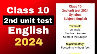 Class 10 2nd unit test English syllabus 2024 SEBA board [upl. by Varuag]