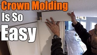 How To Install Crown Molding On Kitchen Cabinets [upl. by Ainosal]