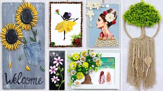 10 super easy Wall Hanging Craft Ideas with different Waste Material [upl. by Aiepoissac]