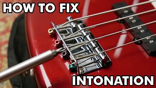 How To Fix Bass Guitar Intonation  Simple Fix [upl. by Ardnot88]