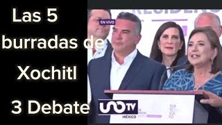 las 5 burradas de Xochitl del tercer debate debate amlo planc [upl. by Arron]