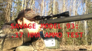 Savage Model 93 17 HMR Ammo Test [upl. by Nilorac]