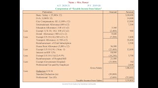 3 Income Tax  Income from Salary  Problem and Solution Problem No 1 [upl. by Neely]