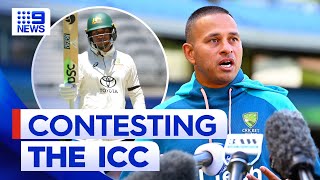 Usman Khawaja accused ICC of double standards  9 News Australia [upl. by Bubb243]