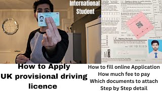 UK Provisional Licence How to Apply Online  international Studentform filling  Step by Step guide [upl. by Hsoj]