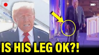 Trump LIMPING LEG Controversy SWEEPS CAMPAIGN [upl. by Anivlek]