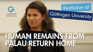 Human Remains from Palau Return Home  Repatriation Ceremony at Göttingen University [upl. by Assyle377]