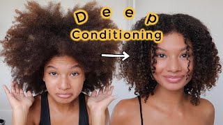 Deep Conditioning my 3c  4a Natural Hair [upl. by Ennoved]