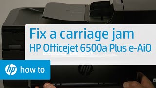 Fixing a Carriage Jam  HP Officejet 6500a Plus eAllinOne Printer E710n  HP [upl. by Ahseikan]