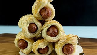 Pigs in Blankets  Puff Pastry Recipes [upl. by Nosemaj]