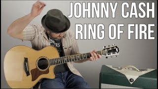 How to Play quotRing of Firequot by Johnny Cash Easy Acoustic [upl. by Aslam712]