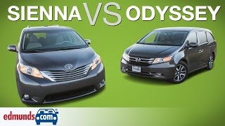 Honda Odyssey vs Toyota Sienna  Edmunds ARated Minivans Face Off [upl. by Amoakuh]