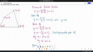 5 Los vértices de un cuadrilátero son A00 B24 C67 y D80 Hallar las ecuaciones de [upl. by Ynohtnakram]