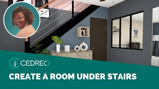 Cedreo Tutorials How to create a room under stairs [upl. by Scarlett]