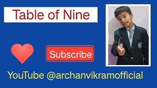 Easy way to Learn table of nine9 shorts funny trending viralvideo educational education [upl. by Norvun]