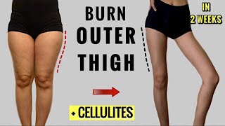 Slimming OUTER THIGH amp Saddlebags Cellulites in 14 Days 4 Weeks Slim Leg Challenge PART 2 [upl. by Ecneps]