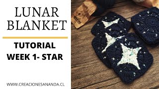 LUNAR BLANKET Week 1 Star CROCHET TUTORIAL [upl. by Bathsheba897]